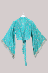 Aries Vintage Silk Wrap Top - Maui Surf - Size M/L