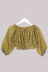 Kitty Vintage Sari Crop Top - Goldfinch - Free Size