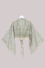 Aries Vintage Silk Wrap Top - Ivy Paisley - Size XL