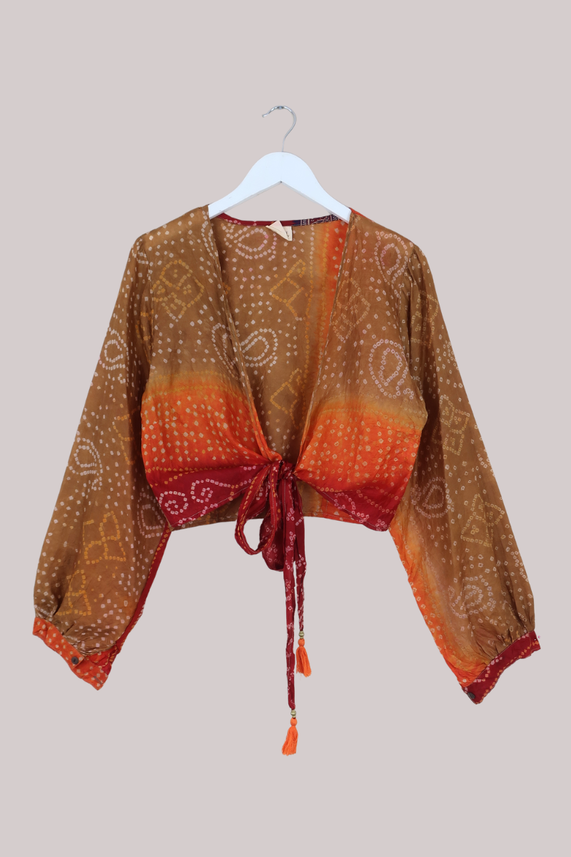 Lola Wrap Top in Desert Sunset Paisley - Size S/M