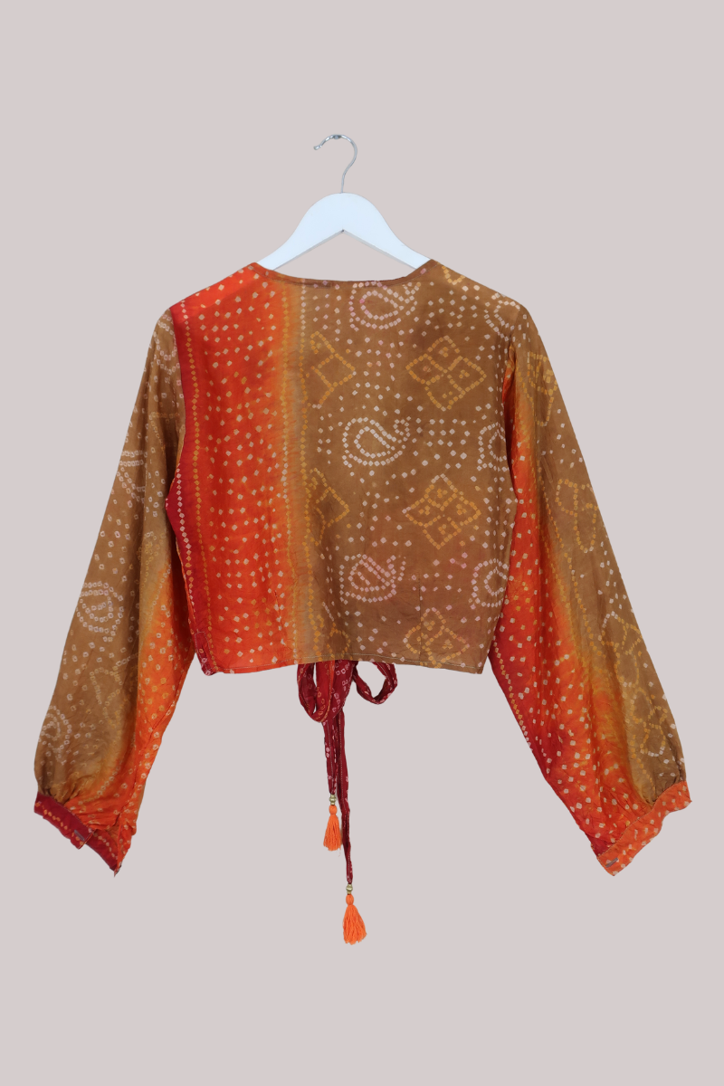 Lola Wrap Top in Desert Sunset Paisley - Size S/M