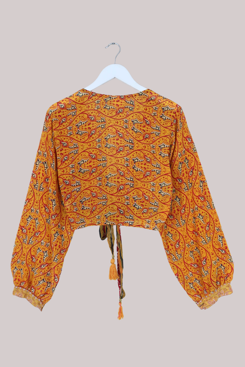 Lola Wrap Top in Chili & Turmeric - Size M/L