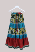 Rosie Maxi Skirt in Peacock Stripes - Free Size