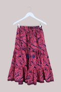 Rosie Midi Skirt in Swirling Berry Pink - Free Size