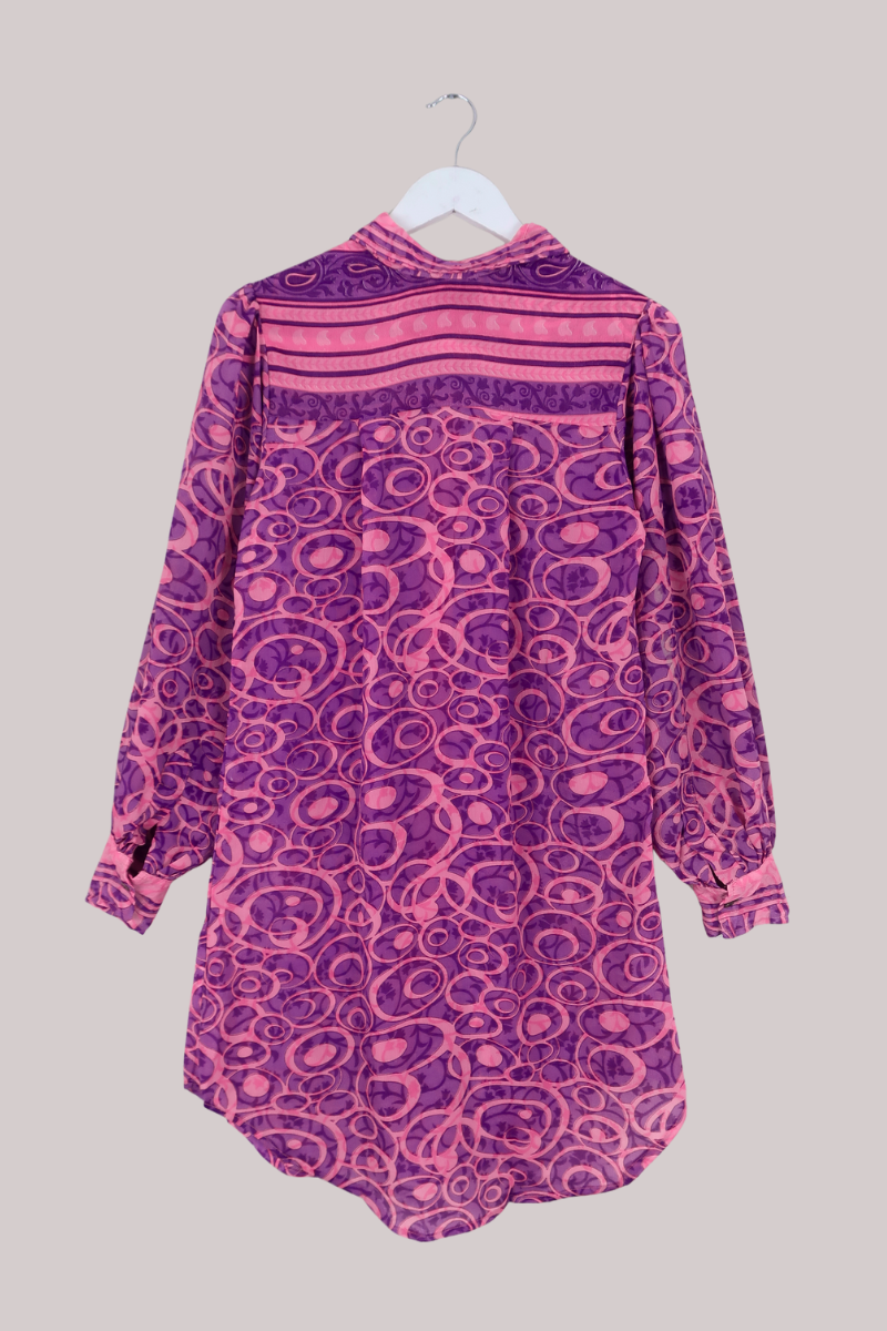 Bonnie Shirt Dress - Lavender Bubbles - Size L