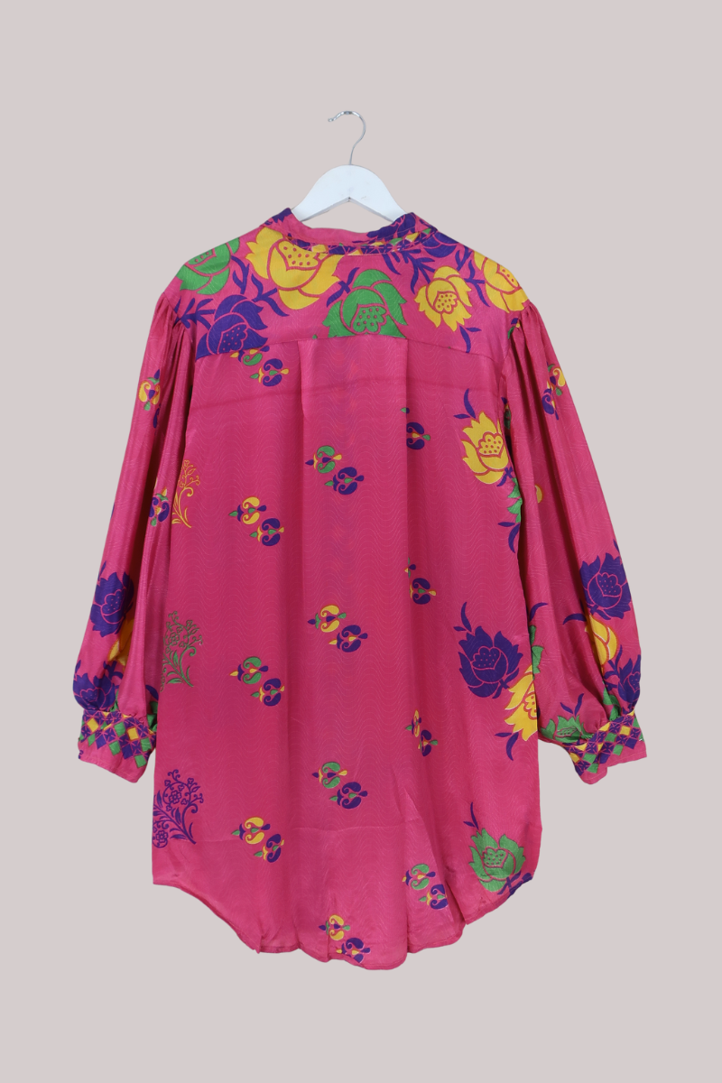 Bonnie Shirt Dress - Hot Pink Paisley - Size XXXL