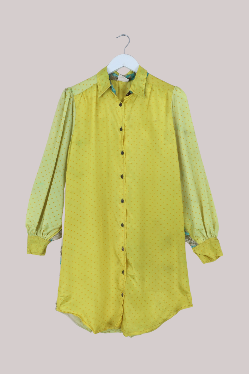Bonnie Shirt Dress - Limoncello Polka Dots - Size L