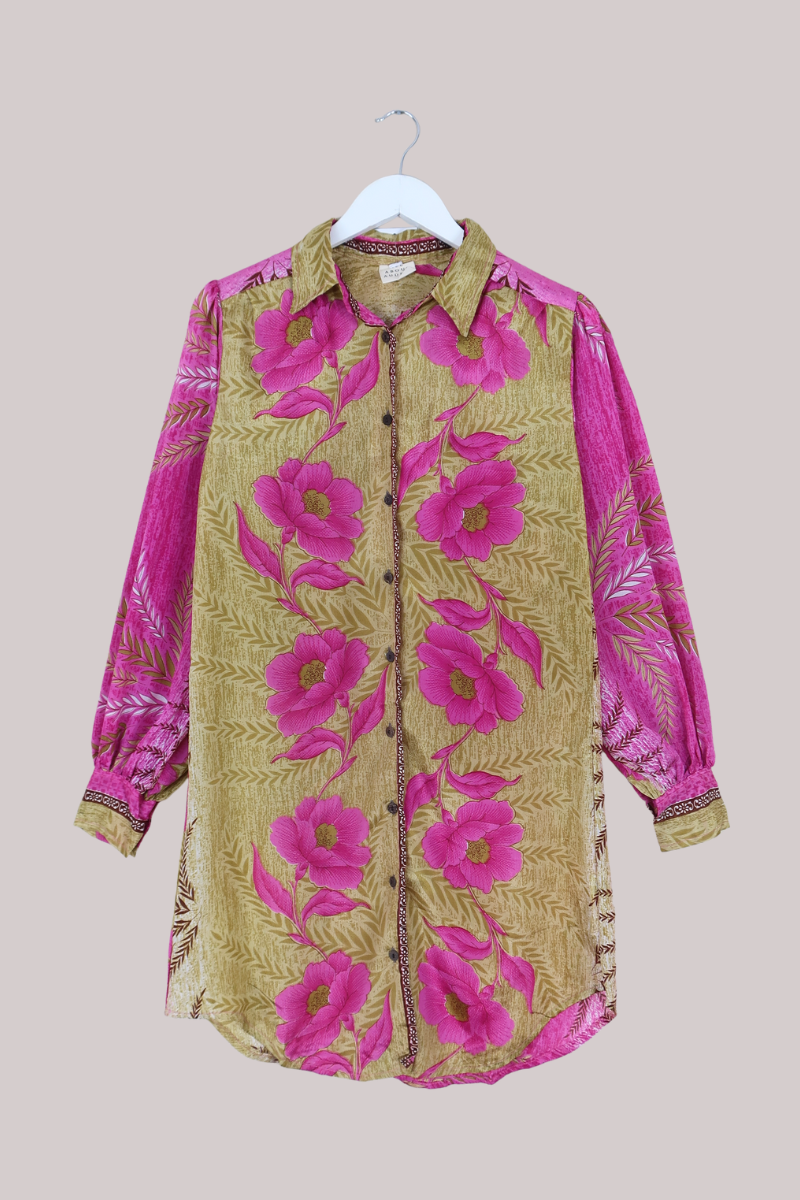 Bonnie Shirt Dress - Sandy Pink - Size L/XL