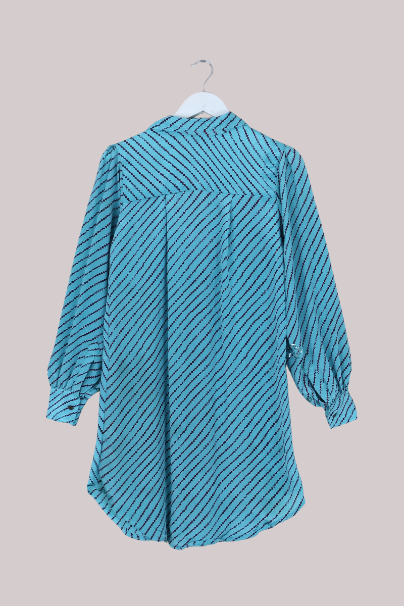 Bonnie Shirt Dress - Sequined Aquamarine - Size L/XL