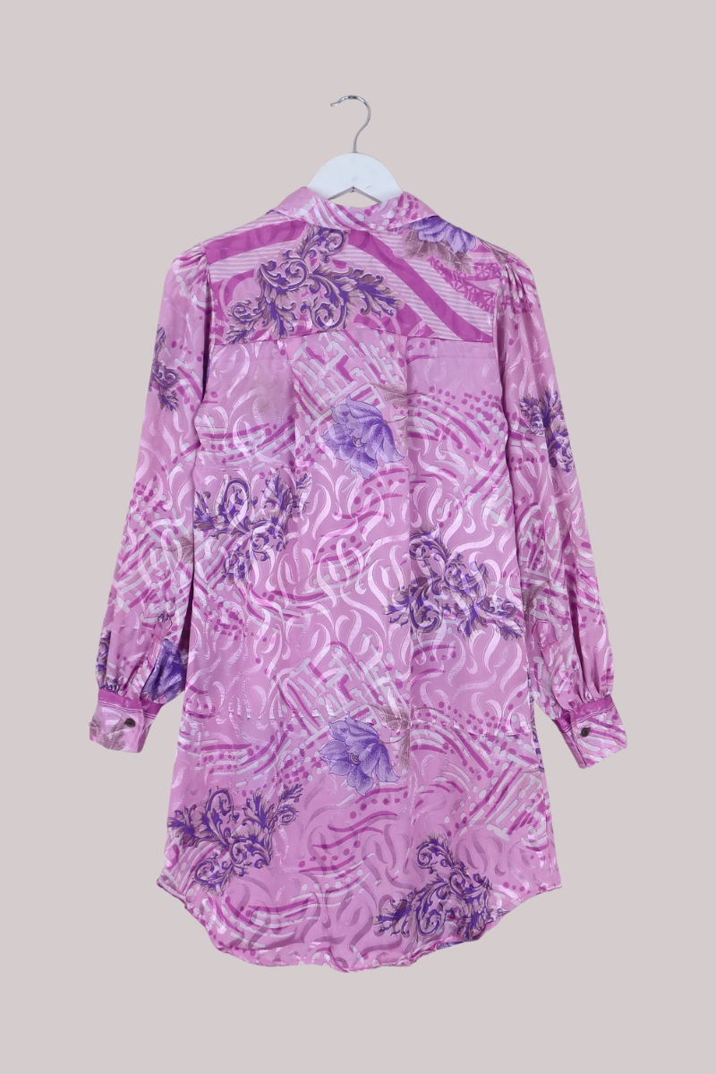 Bonnie Shirt Dress - Swirling Lilac Haze - Size L