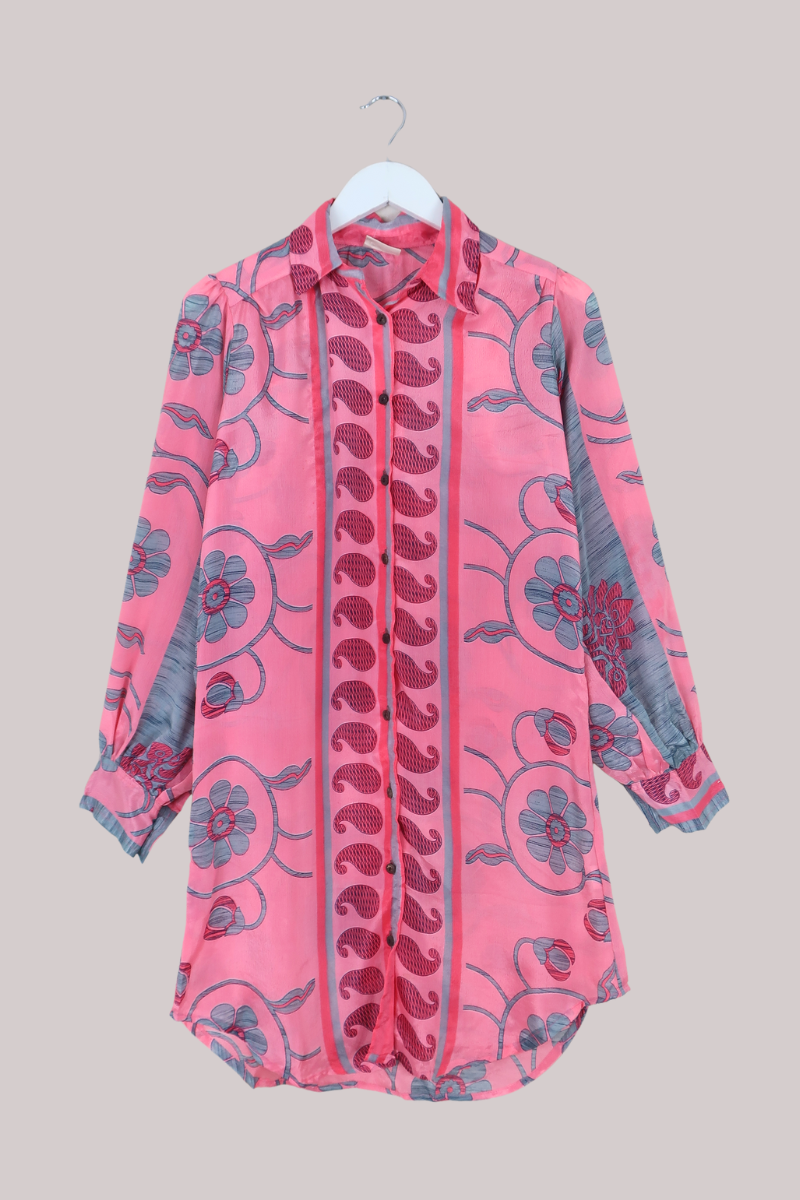 Bonnie Shirt Dress - Vintage Candy Pink - Size L