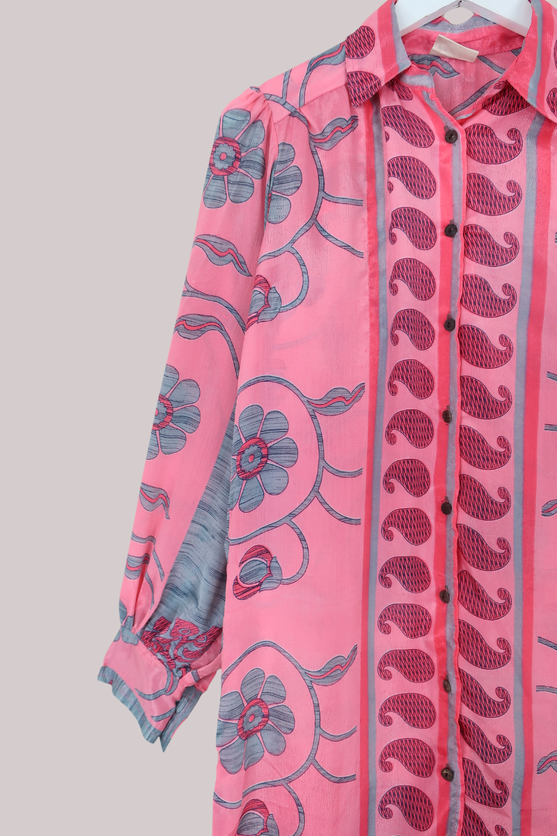 Bonnie Shirt Dress - Vintage Candy Pink - Size L