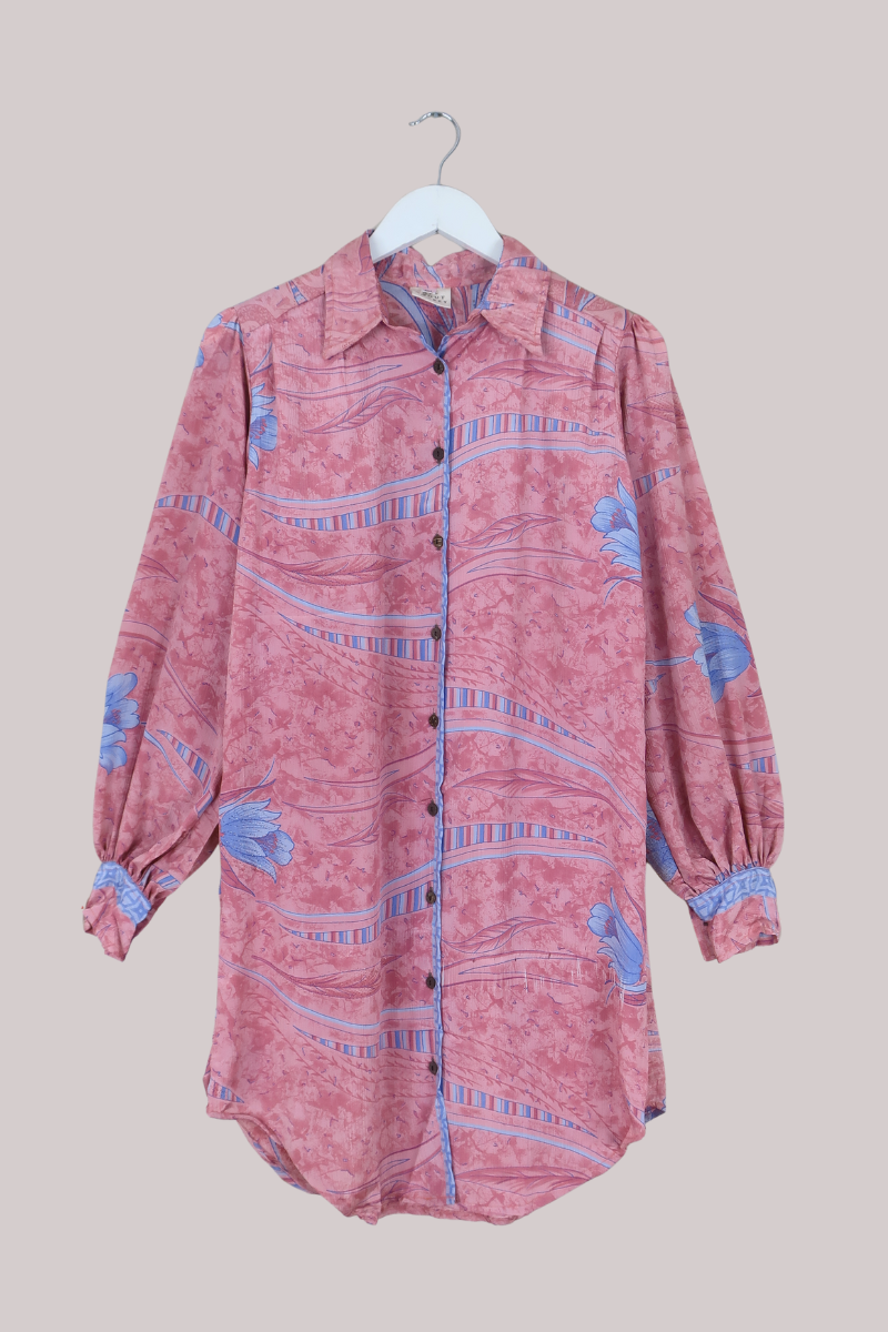 Bonnie Shirt Dress - Hazy Lilac Pink - Size L/XL