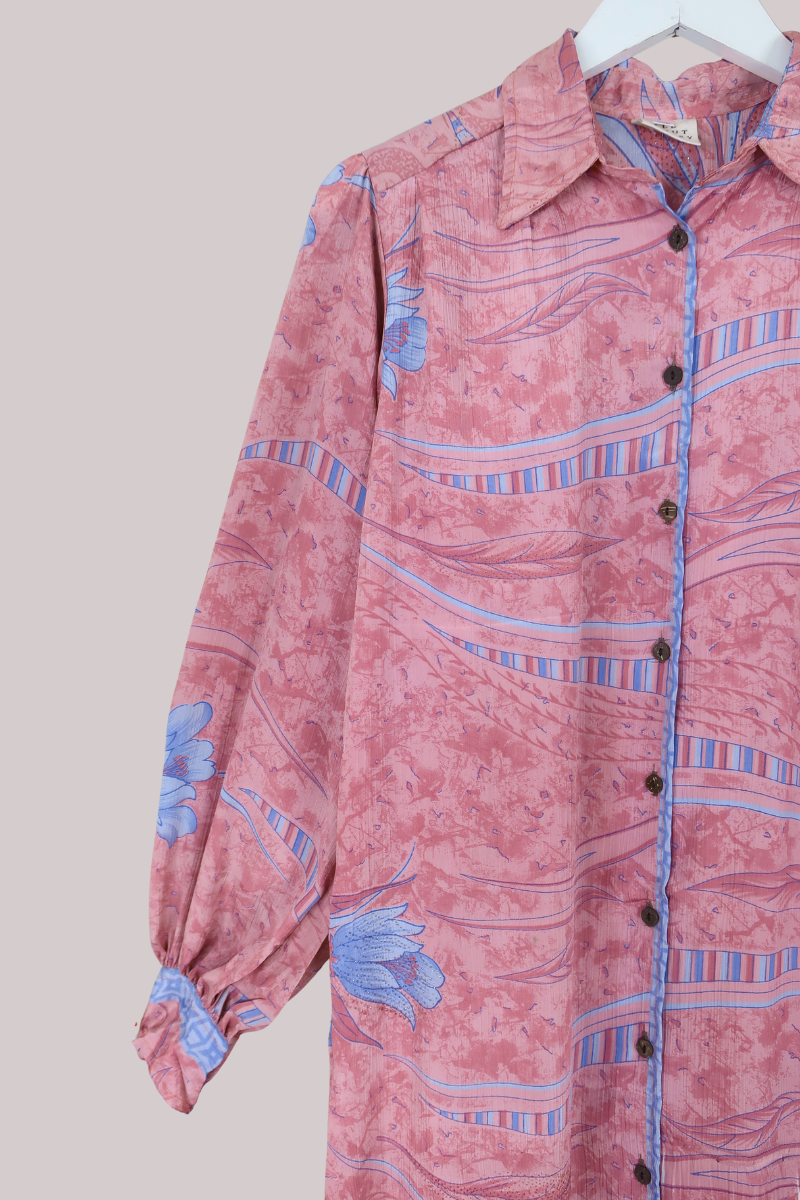 Bonnie Shirt Dress - Hazy Lilac Pink - Size L/XL