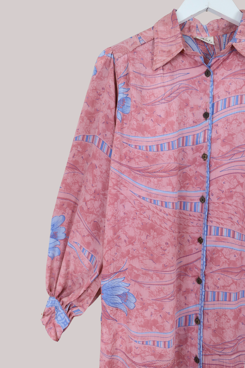 Bonnie Shirt Dress - Hazy Lilac Pink - Size L/XL
