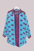 Bonnie Shirt Dress - Sky Blue Daisies - Size XXL