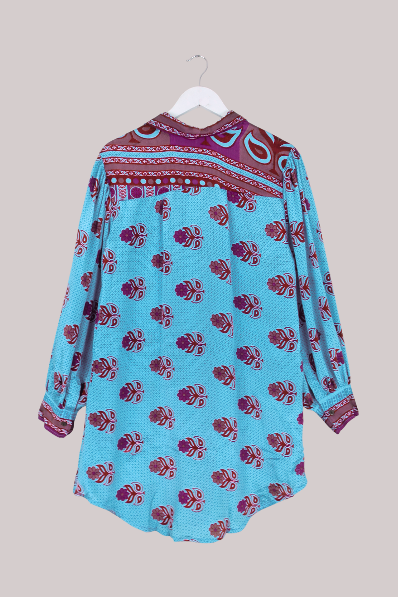 Bonnie Shirt Dress - Sky Blue Daisies - Size XXL