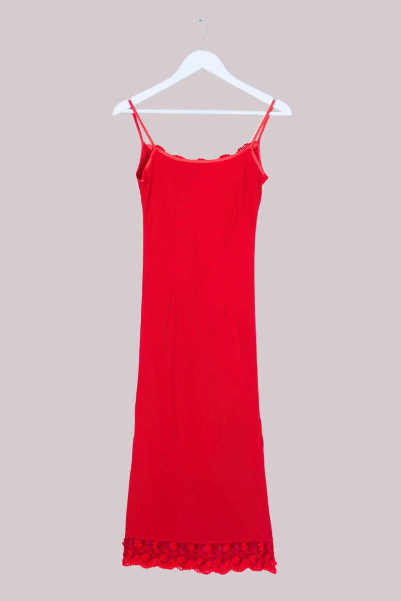 Vintage Dress - Slinky Scarlet Red Dress - Size XS/S by All About Audrey