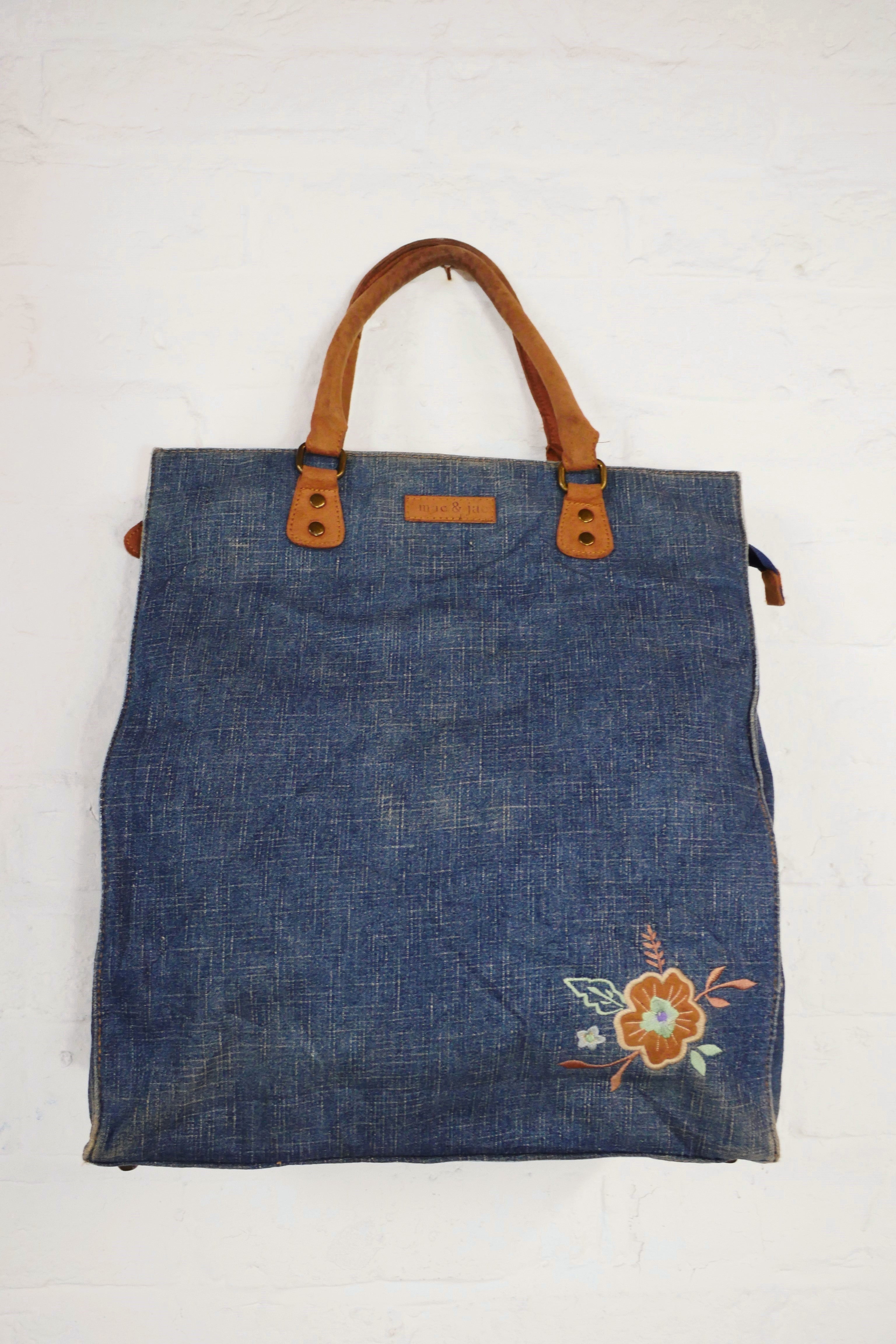 Vintage Y2K Handheld Faded Denim Bag by All About Audrey