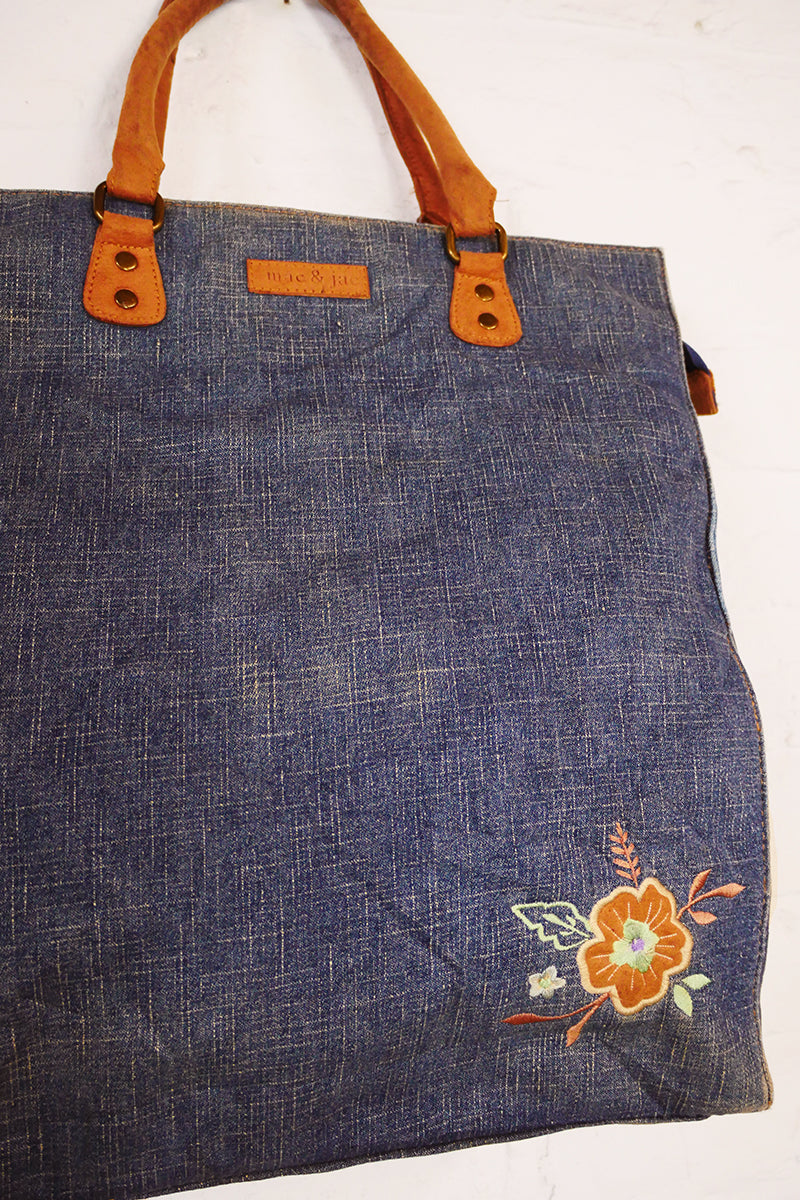 Vintage Y2K Handheld Faded Denim Bag by All About Audrey