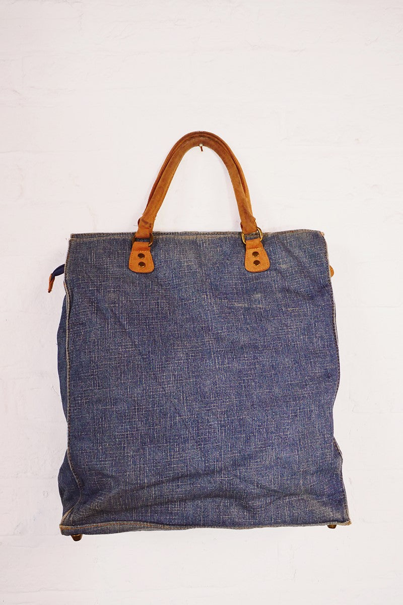 Vintage Y2K Handheld Faded Denim Bag by All About Audrey