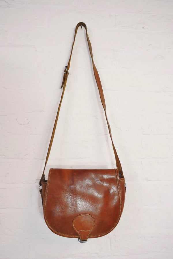 Vintage Classic Small Tan Satchel Bag by All About Audrey