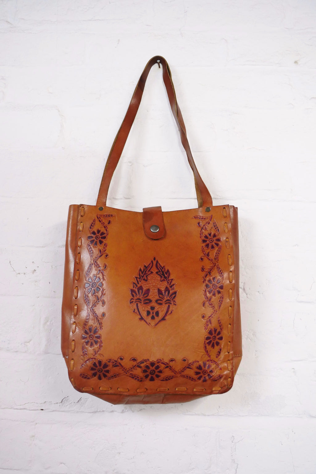 Vintage Leather Wildflower Purse All About Audrey All About Audrey Vintage Boutique