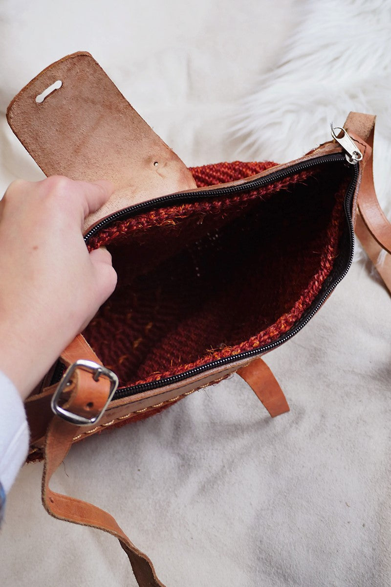 Vintage Russet Red Straw Market Bag by All About Audrey