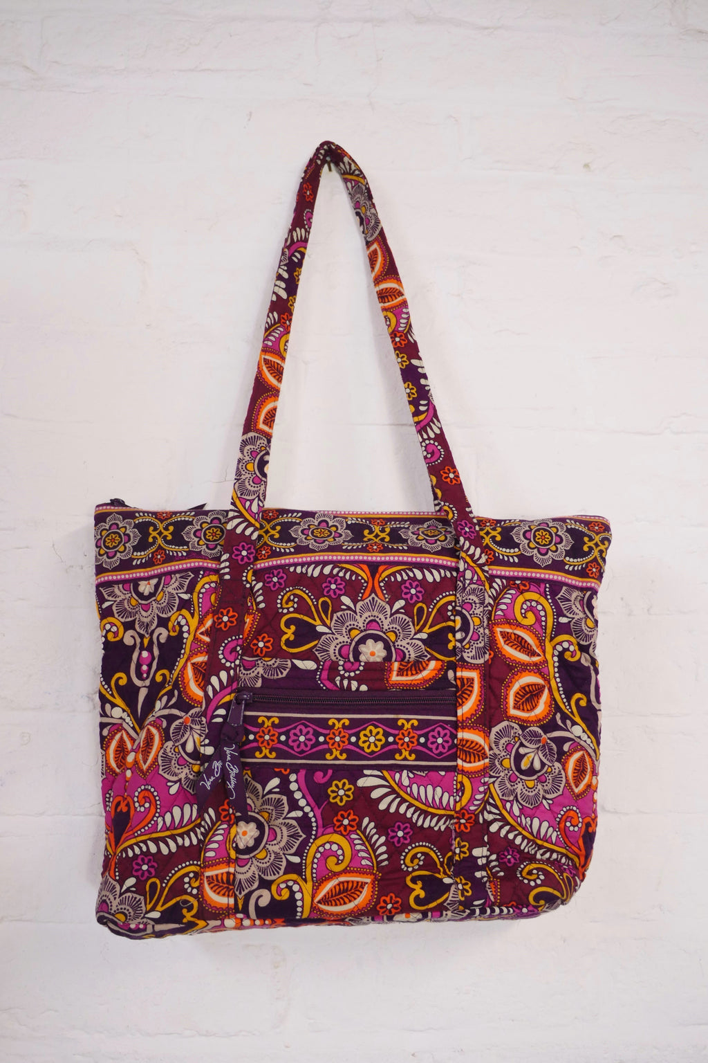 Vintage Designer Vera Bradley Maroon Paisley Tote