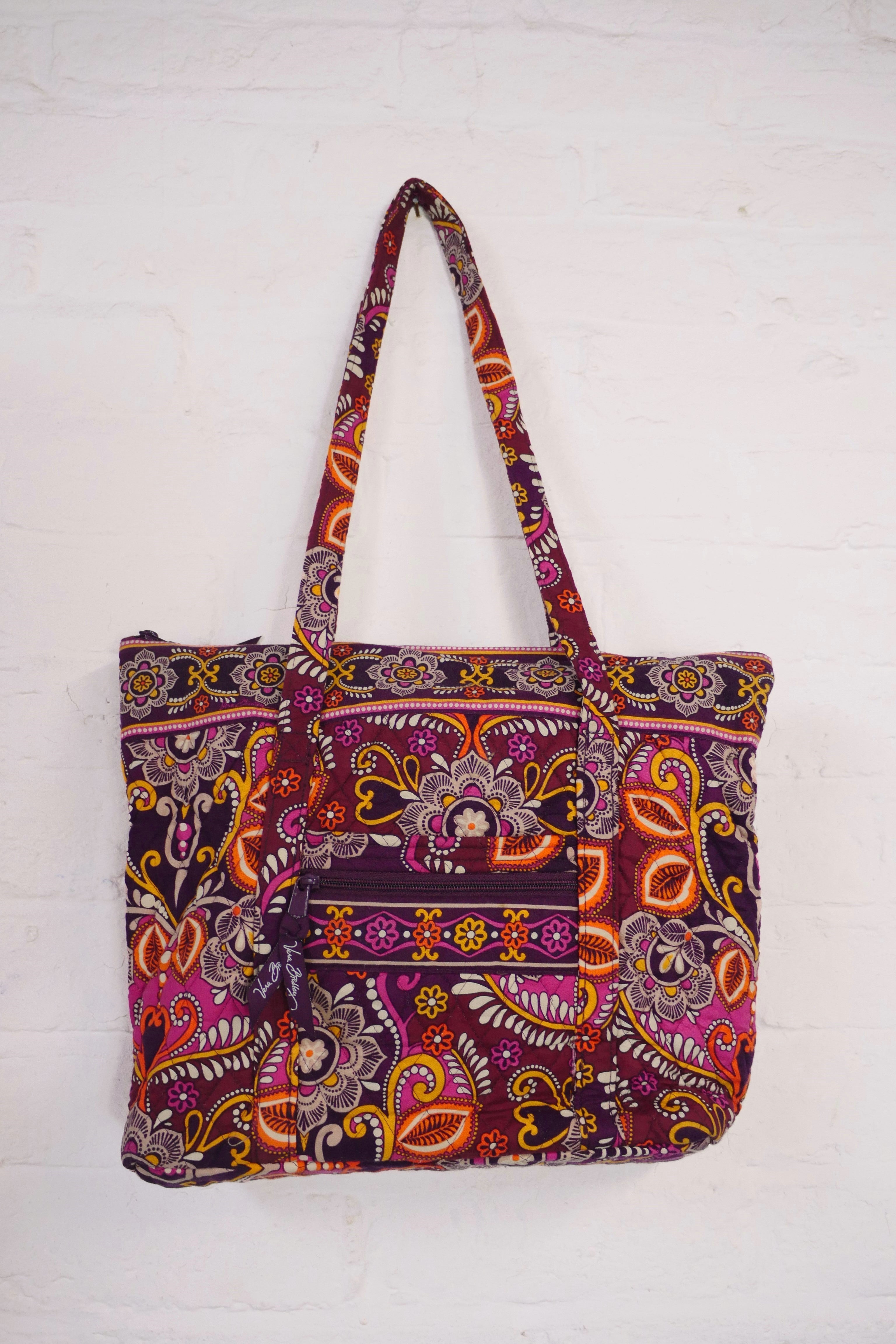 Vintage Designer Vera Bradley Maroon Paisley Tote