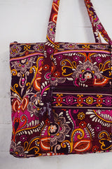 Vintage Designer Vera Bradley Maroon Paisley Tote