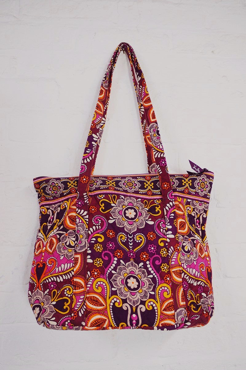 Vintage Designer Vera Bradley Maroon Paisley Tote
