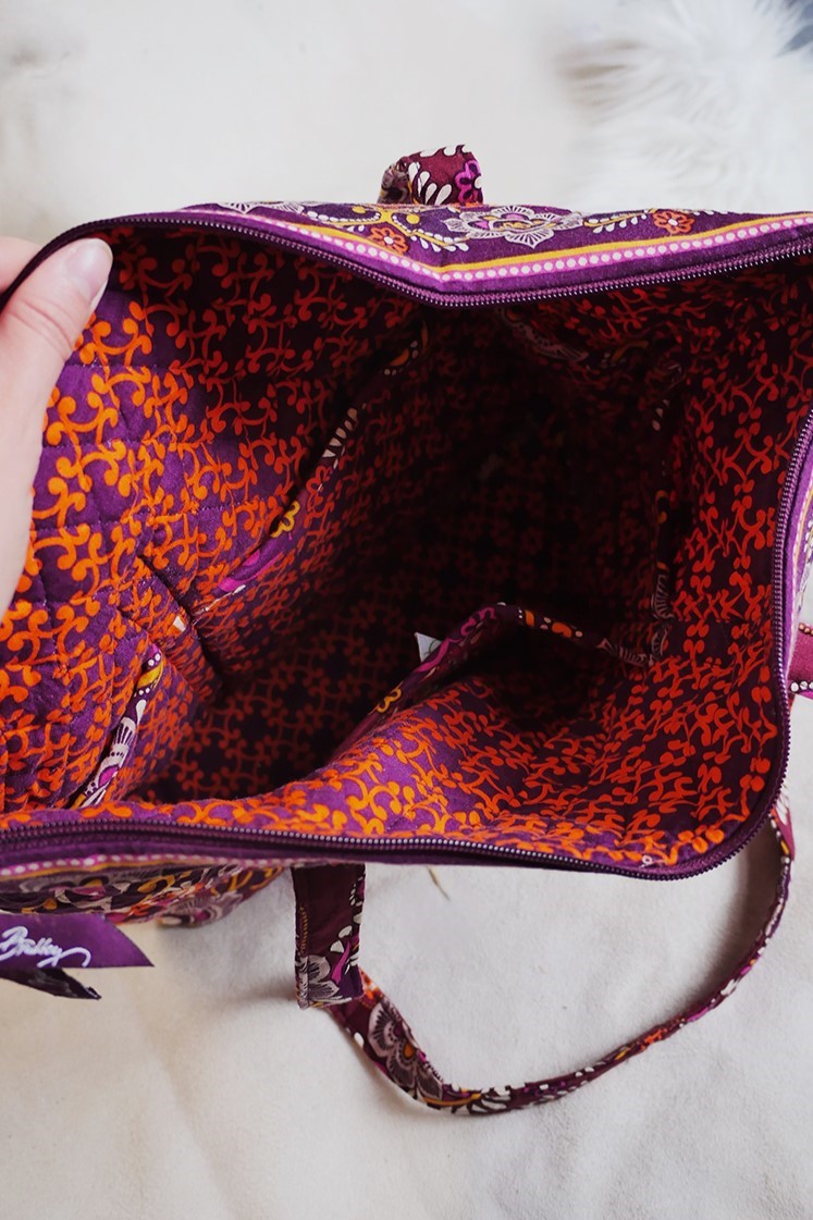 Vintage Designer Vera Bradley Maroon Paisley Tote