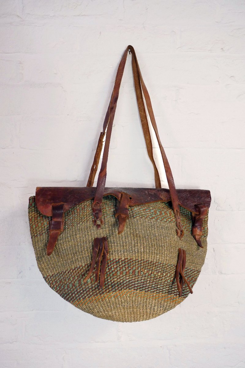 Vintage Raffia Woven Bucket Bag by All About Audrey