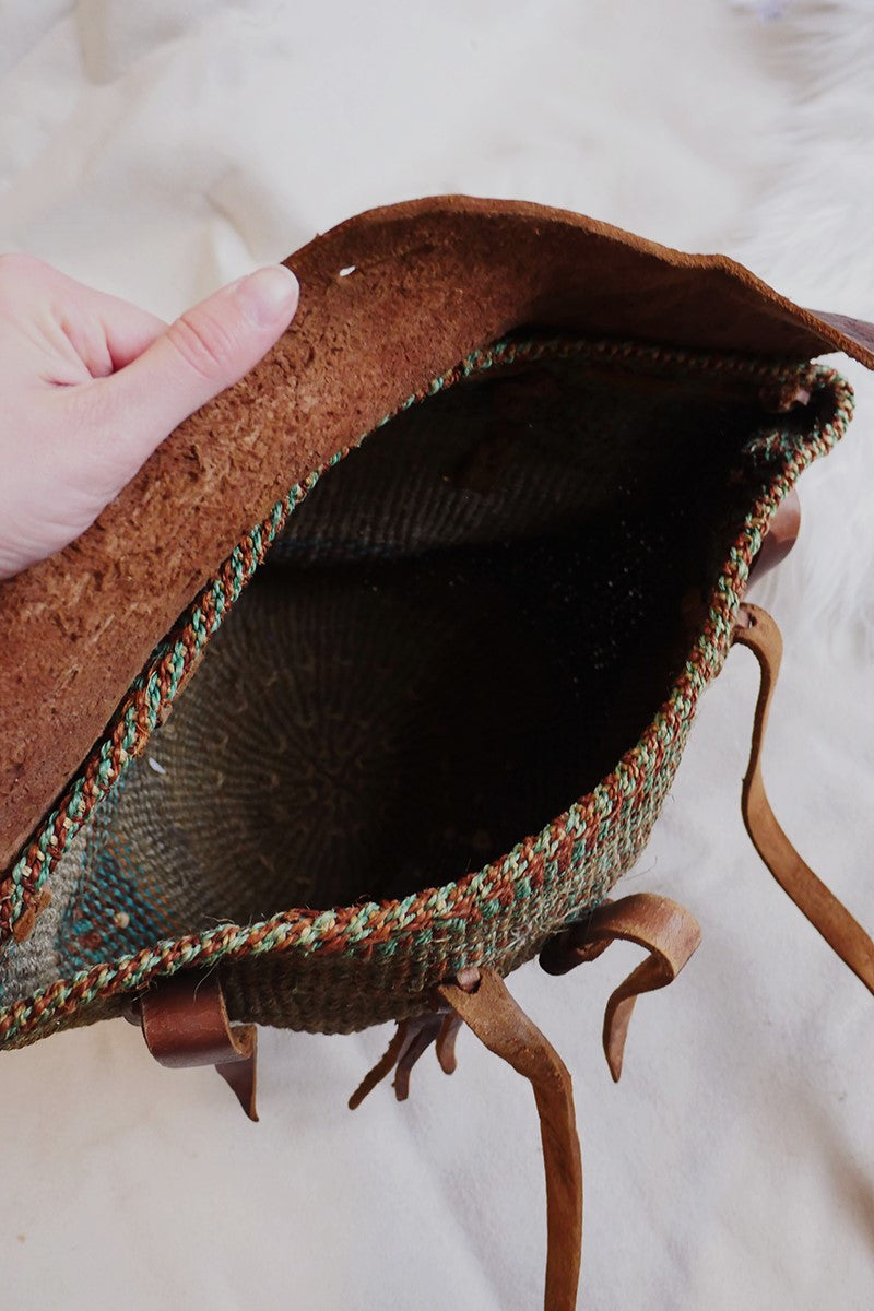 Vintage Raffia Woven Bucket Bag