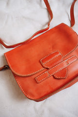 Vintage Citrus Orange Leather Satchel by All About Audrey