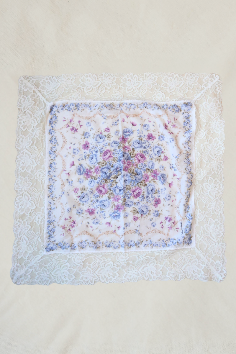 Vintage Lace Scarf in Daydream Iris Purple Bouquet