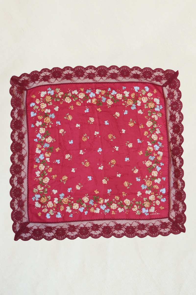 Vintage Lace Scarf in Little Crimson Florals