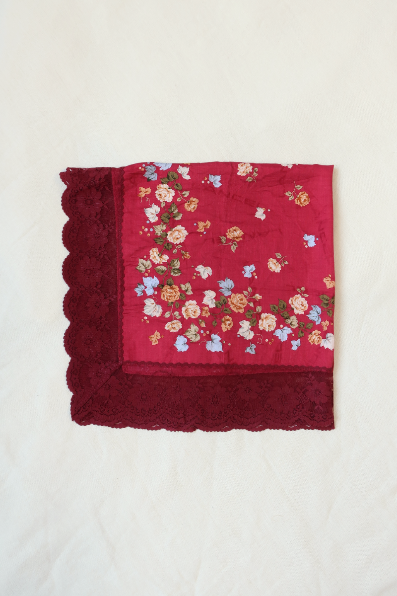 Vintage Lace Scarf in Little Crimson Florals