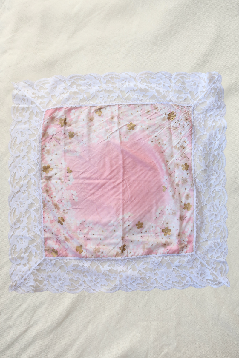 Vintage Lace Scarf in Pale Cherry Blossom