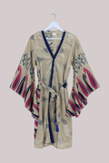 Gemini Kimono in Sand & Fuschia Paisley - Size L