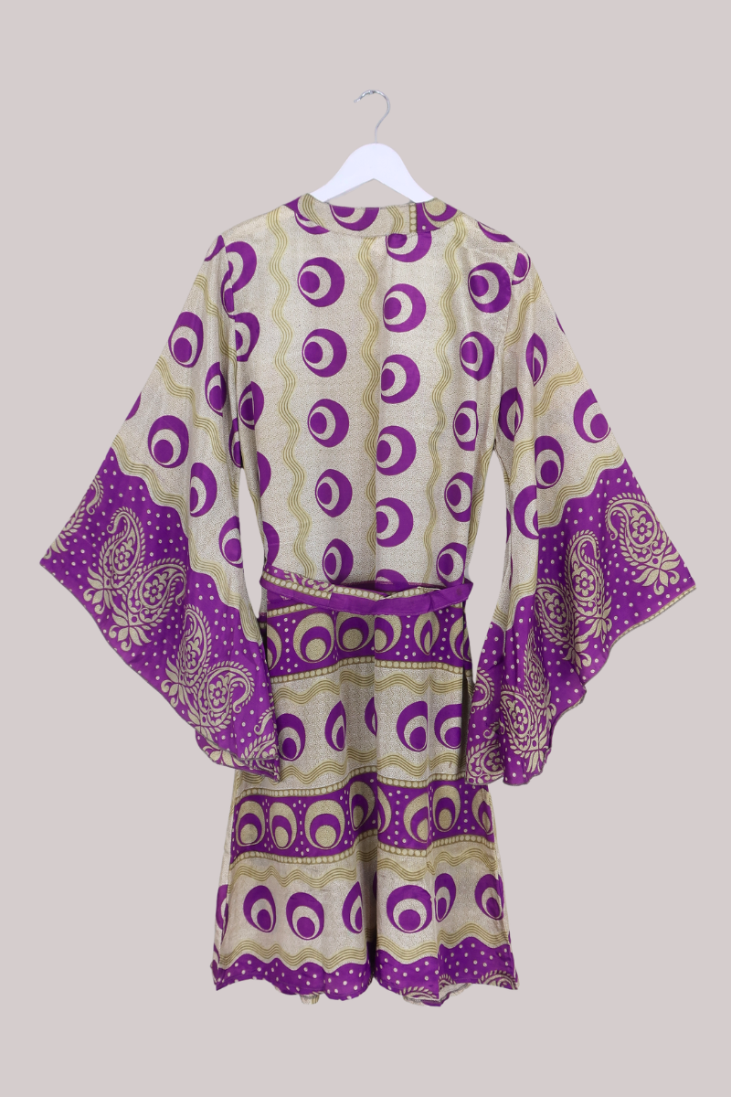 Gemini Kimono in Vivid Purple Polka - Size L