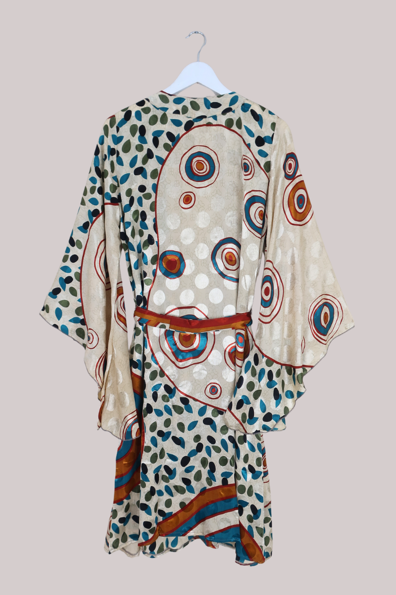 Gemini Kimono in Abstract Earthy Polka - Size L