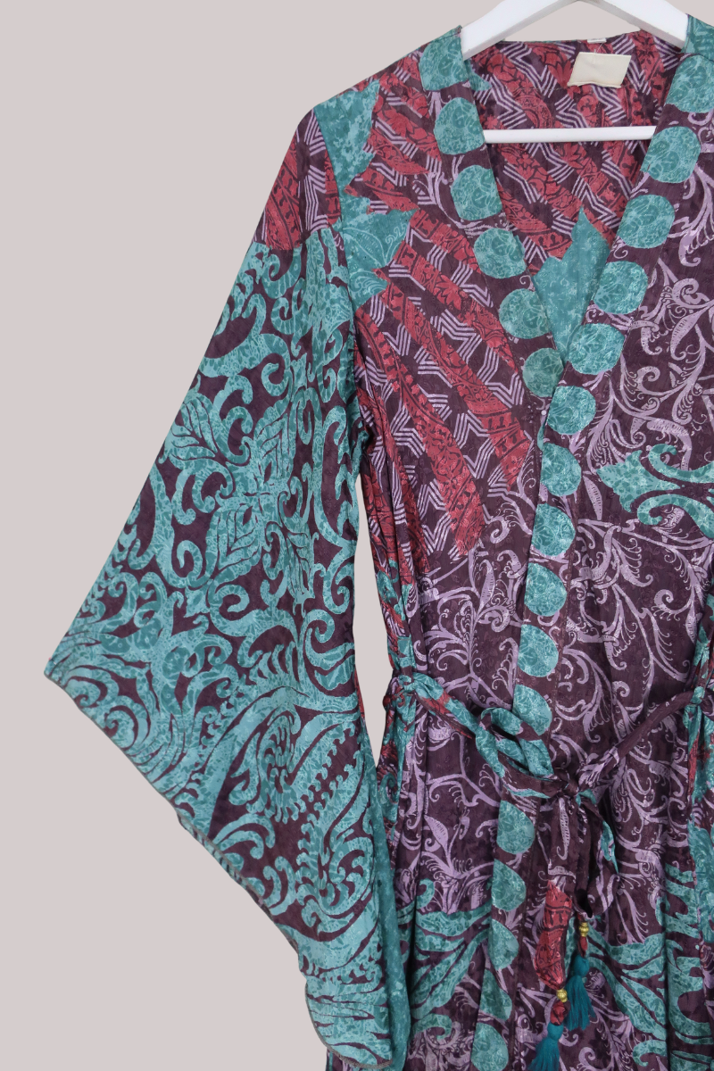Gemini Kimono in Ocean Coral Paisley - Size XL
