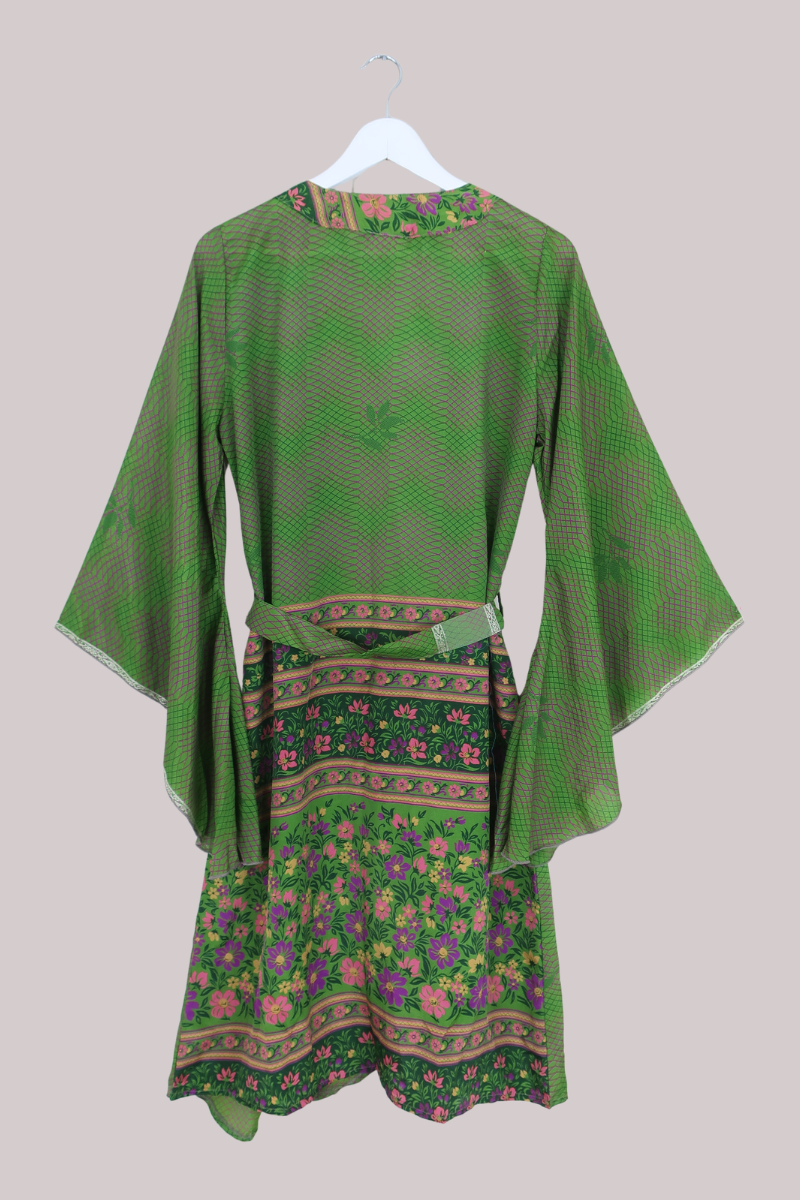 Gemini Kimono in Olive Green Tapestry Of Flowers - Size M/L
