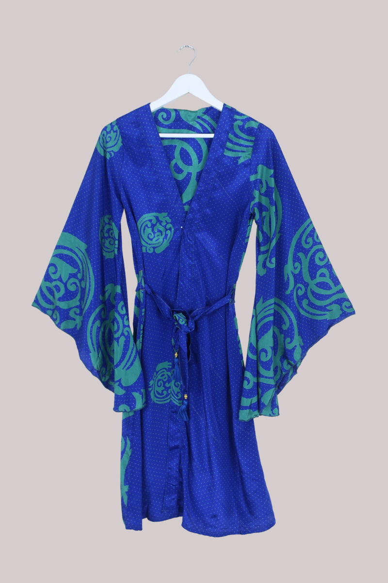 Gemini Kimono in Sapphire & Jade - Size M