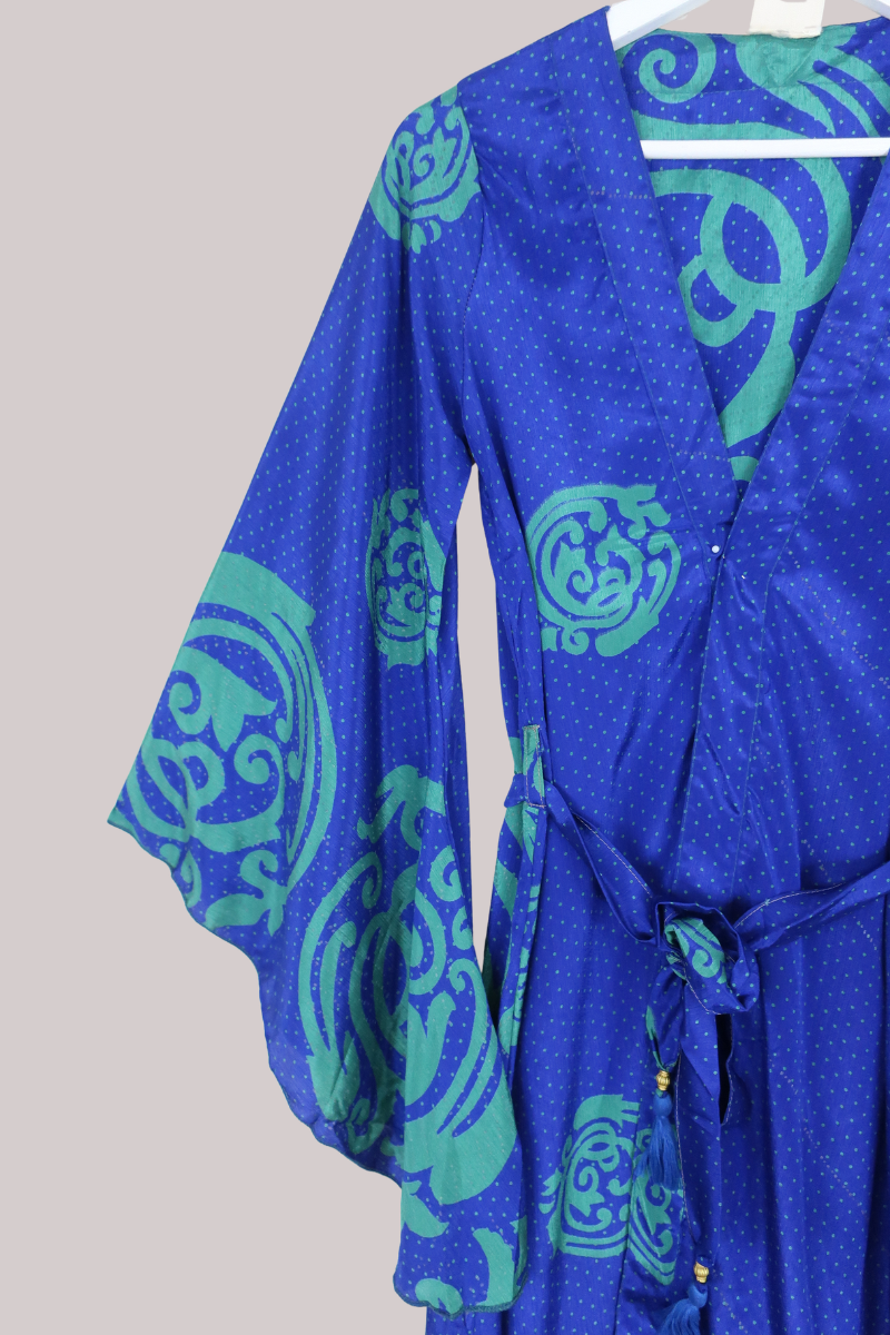 Gemini Kimono in Sapphire & Jade - Size M