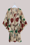 Gemini Kimono in Ecru Blooming Florals - Size L/XL