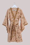 Gemini Kimono in Apricot Champagne Paisley Florals - Size S/M