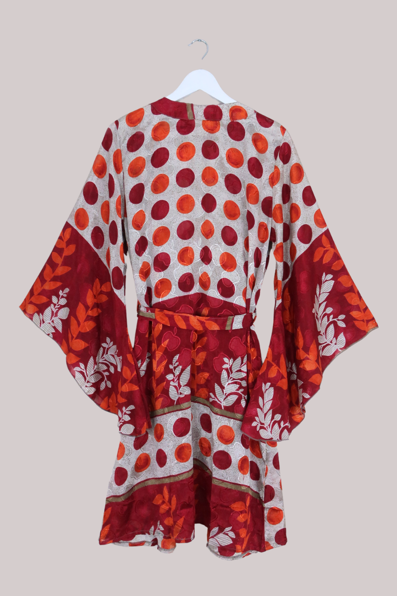 Gemini Kimono in Blood Moon Polka - Size L/XL